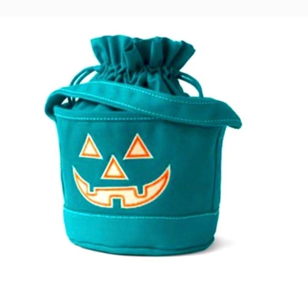 Land's End NWT Teal Glow in the Dark Halloween Drawstring Tote